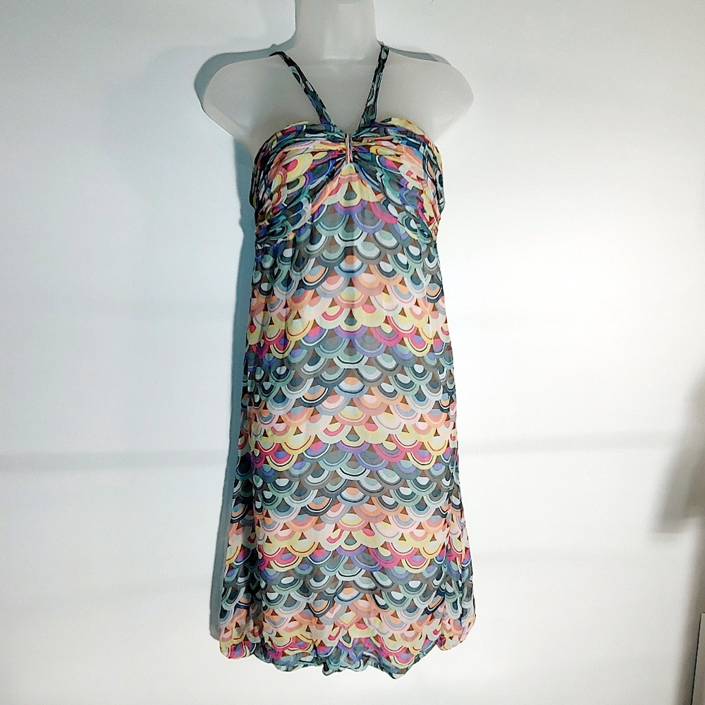 Tibi gorgeous lined bandeau bubble silk dress EUC